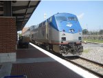 AMTK 76  29Aug2010  Just Arrived SB Trn 821 (Heartland Flyer) in the station (ITC)